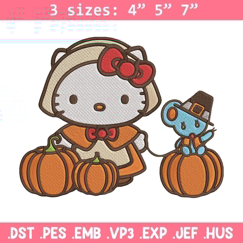 Hello kitty pumpkin Embroidery Design, Hello kitty Embroidery, Embroidery File, Anime Embroidery, Digital download.jpg