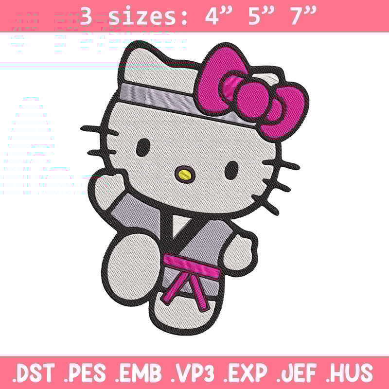 Hello kitty Taekwondo Embroidery Design, Hello kitty Embroidery, Embroidery File, Anime Embroidery, Digital download.jpg