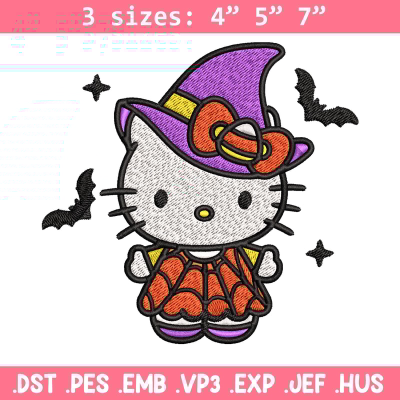 Hello kitty witch Embroidery design, Hello kitty Embroidery, cartoon design, Embroidery File, Digital download.jpg