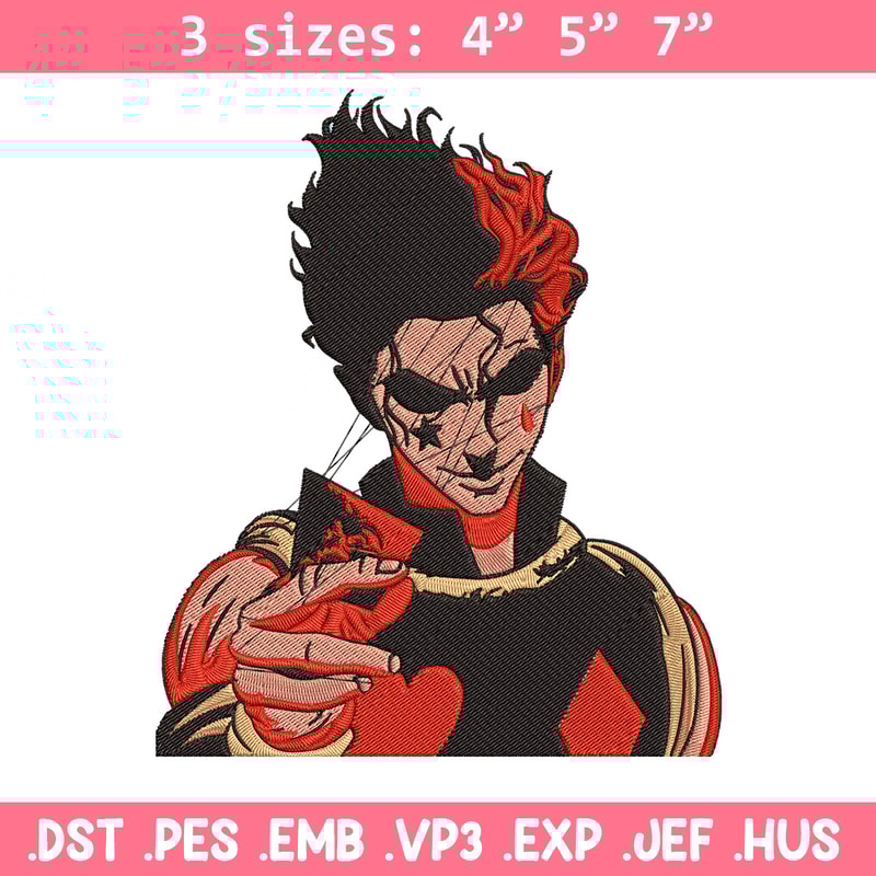 Hisoka Poster Embroidery Design, Hxh Embroidery, Embroidery File, Anime Embroidery, Anime shirt, Digital download.jpg