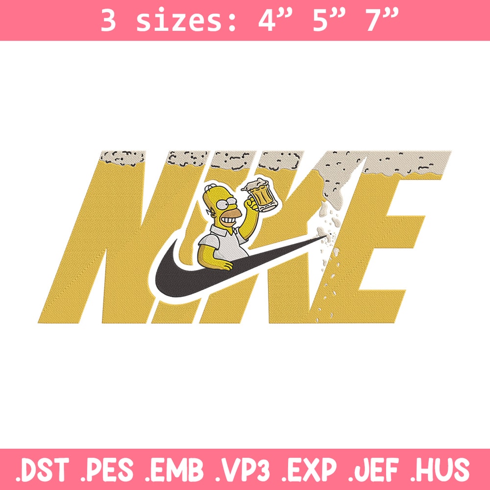 Homer x nike Embroidery Design, Simpson Embroidery, Embroidery File, Nike Embroidery, Anime shirt, Digital download.jpg