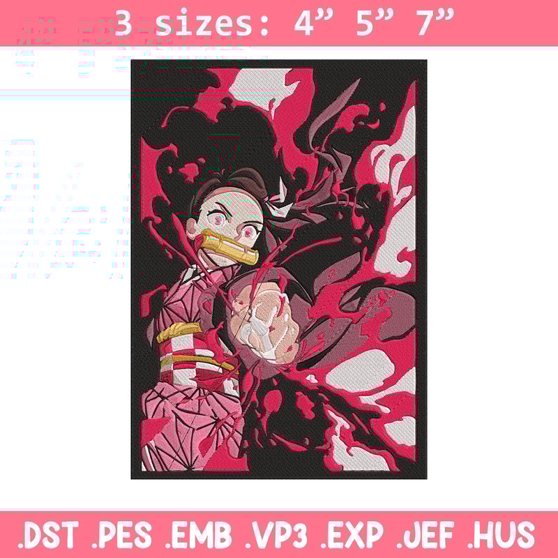 Kamado nezuko poster Embroidery Design, Demon slayer Embroidery, Embroidery File, Anime Embroidery, Digital download.jpg