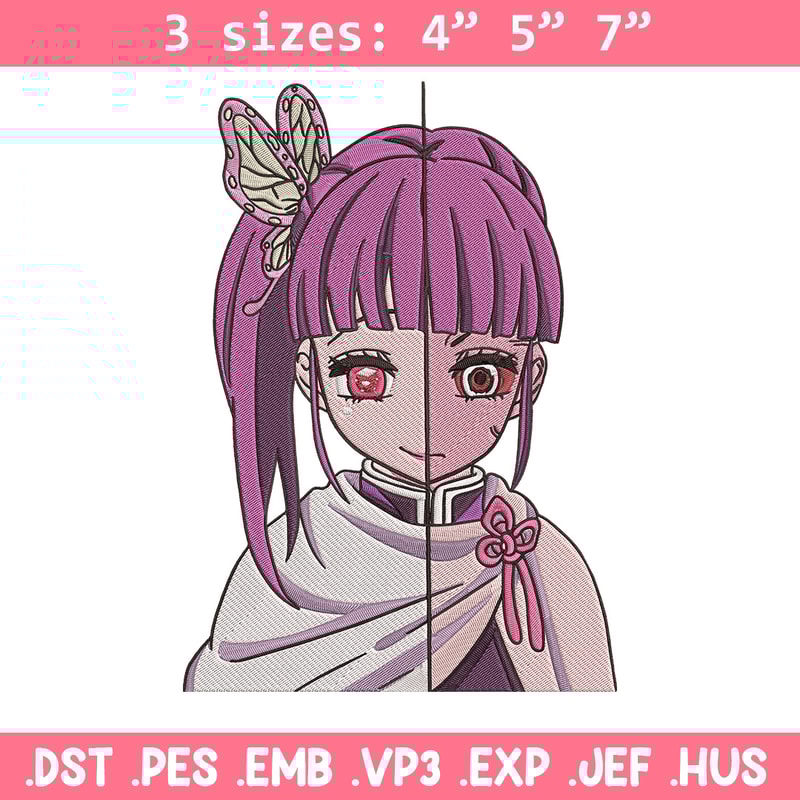 Kanao face Embroidery Design, Demon slayer Embroidery, Embroidery File, Anime Embroidery, Digital download..jpg