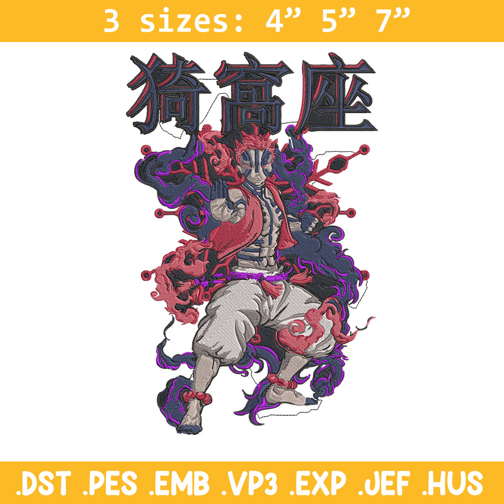 Akaza poster Embroidery Design, Demon slayer Embroidery, Embroidery File, Anime Embroidery, Digital download.jpg