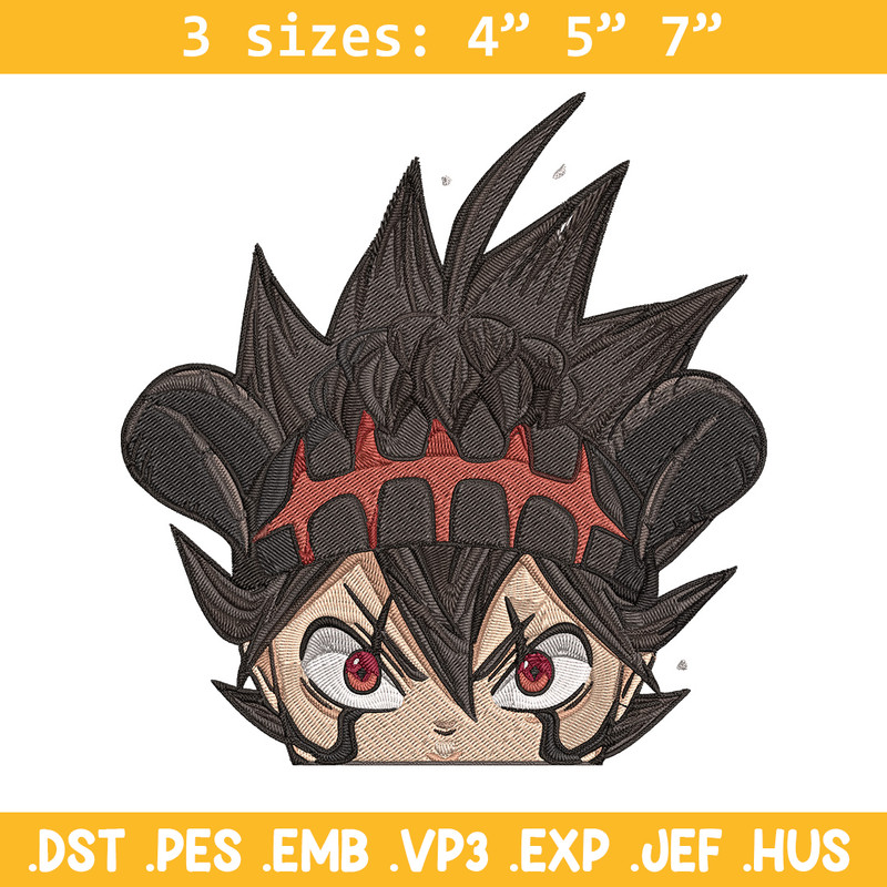 Asta Peeker Embroidery Design, Black clover Embroidery, Embroidery File, Anime Embroidery, Anime shirt, Digital download.jpg