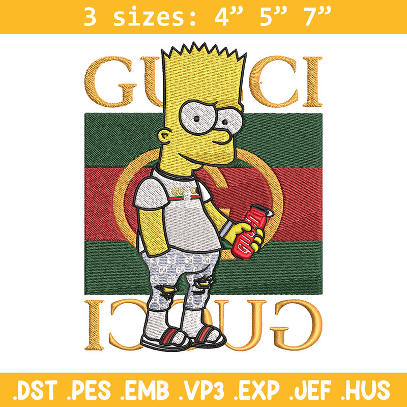 Bart gucci Embroidery Design, Gucci Embroidery, Embroidery File, Logo shirt, Sport Embroidery, Digital download.jpg