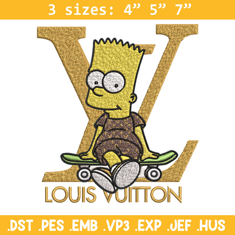 Bart simpson lv Embroidery Design, LV Embroidery, Embroidery File, Logo shirt, Sport Embroidery, Digital download.jpg