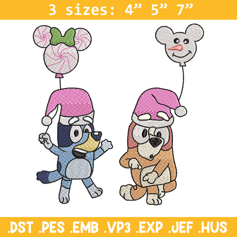 Bluey chrismas embroidery design, Bluey embroidery, Chrismas design, Embroidery file, Embroidery shirt, Digital download.jpg