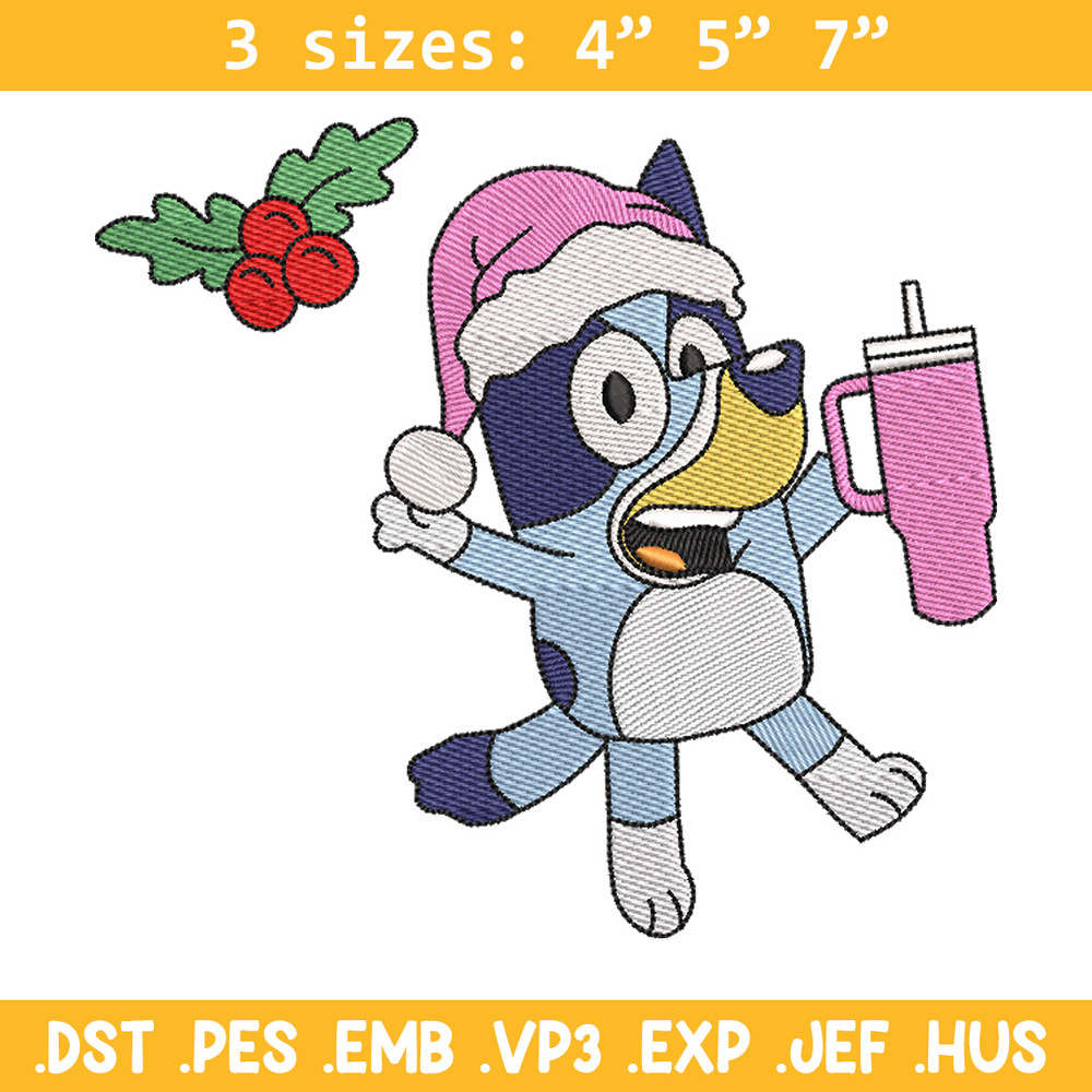 Bluey chrismas embroidery design, Bluey embroidery, Chrismas design, Embroidery file, Embroidery shirt,Digital download.jpg