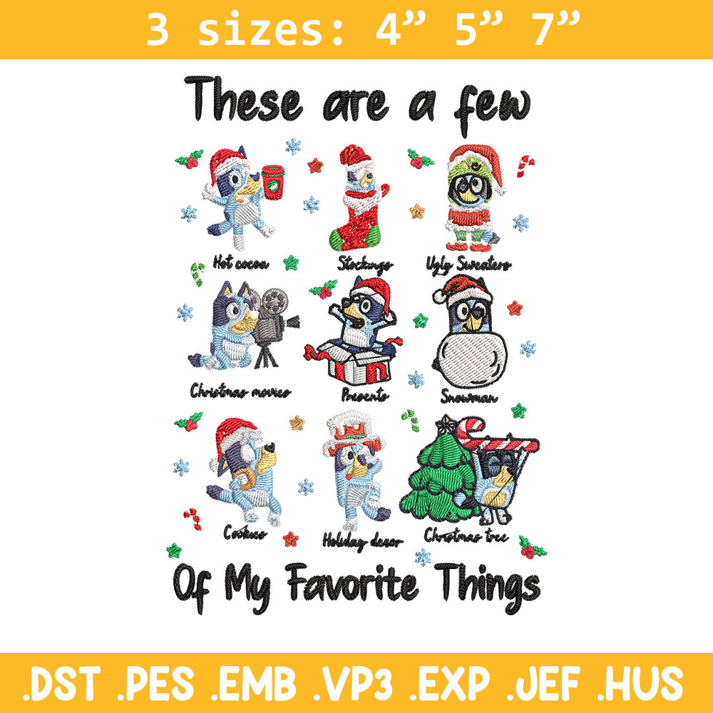 Bluey sticker Embroidery Design, Bluey Embroidery, Embroidery File, Chrismas Embroidery, Anime shirt, Digital download.jpg