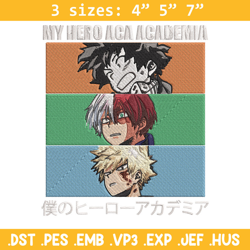 Deku friends Embroidery Design, Mha Embroidery, Embroidery File, Anime Embroidery, Anime shirt, Digital download.jpg