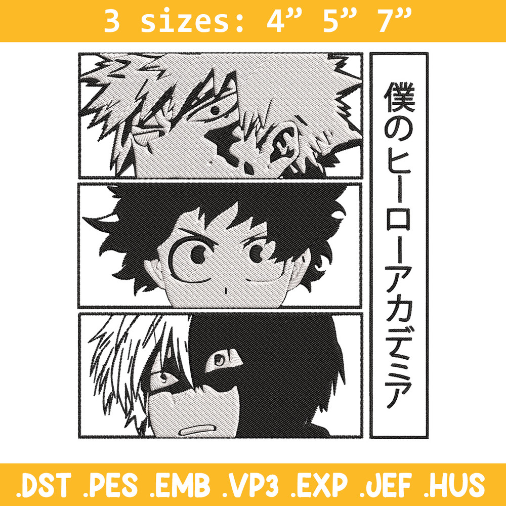 Deku friends Embroidery Design, Mha Embroidery, Embroidery File, Anime Embroidery, Anime shirt,Digital download..jpg