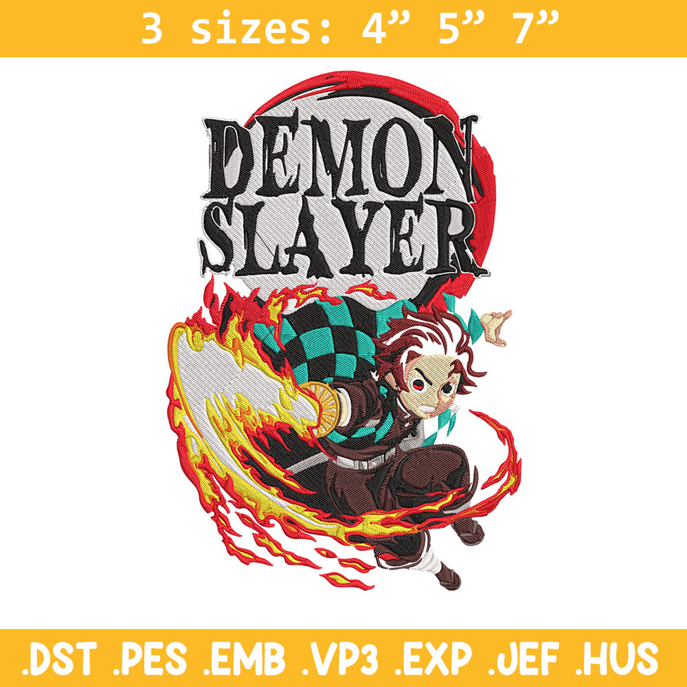 Demon slayer poster Embroidery Design, Demon slayer Embroidery, Embroidery File, Anime Embroidery, Digital download.jpg