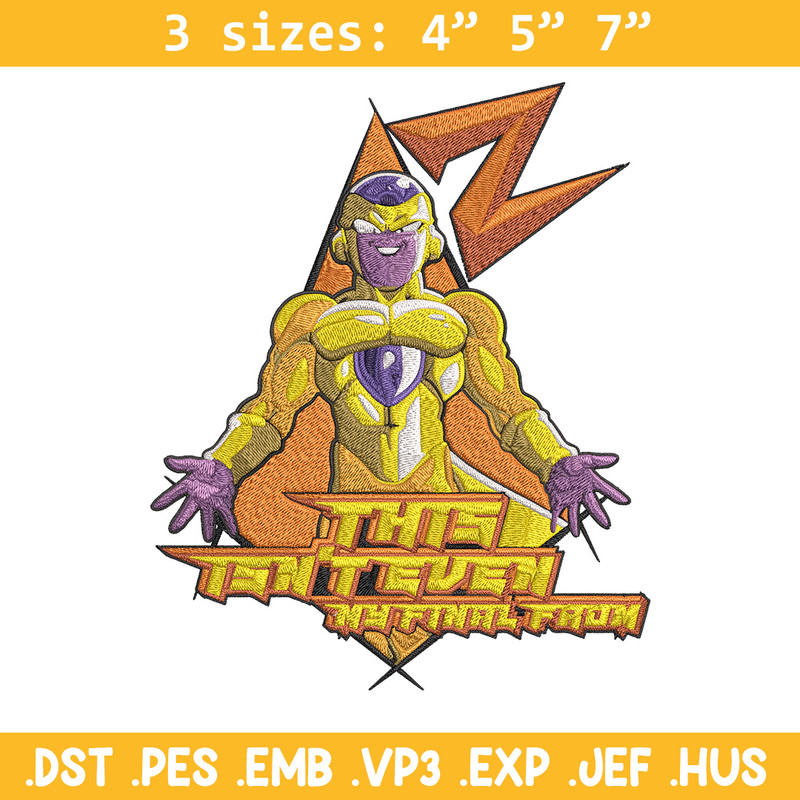Frieza gold Embroidery Design, Dragonball Embroidery, Embroidery File, Anime Embroidery, Anime shirt, Digital download..jpg