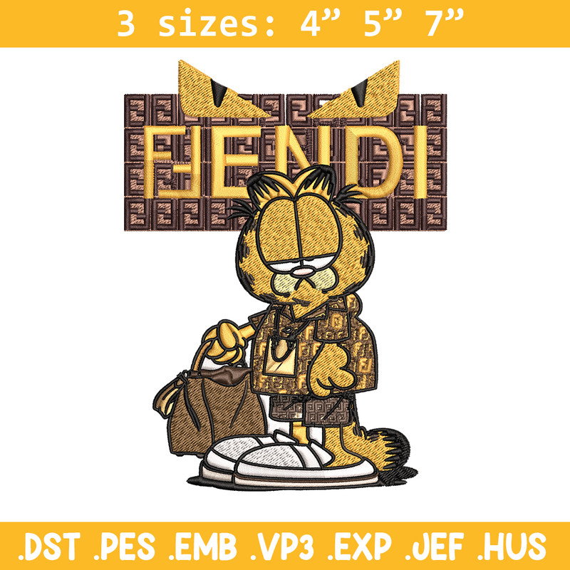 Garfield Fendi Embroidery design, Garfield Fendi cartoon Embroidery, cartoon design, Embroidery File, Digital download..jpg