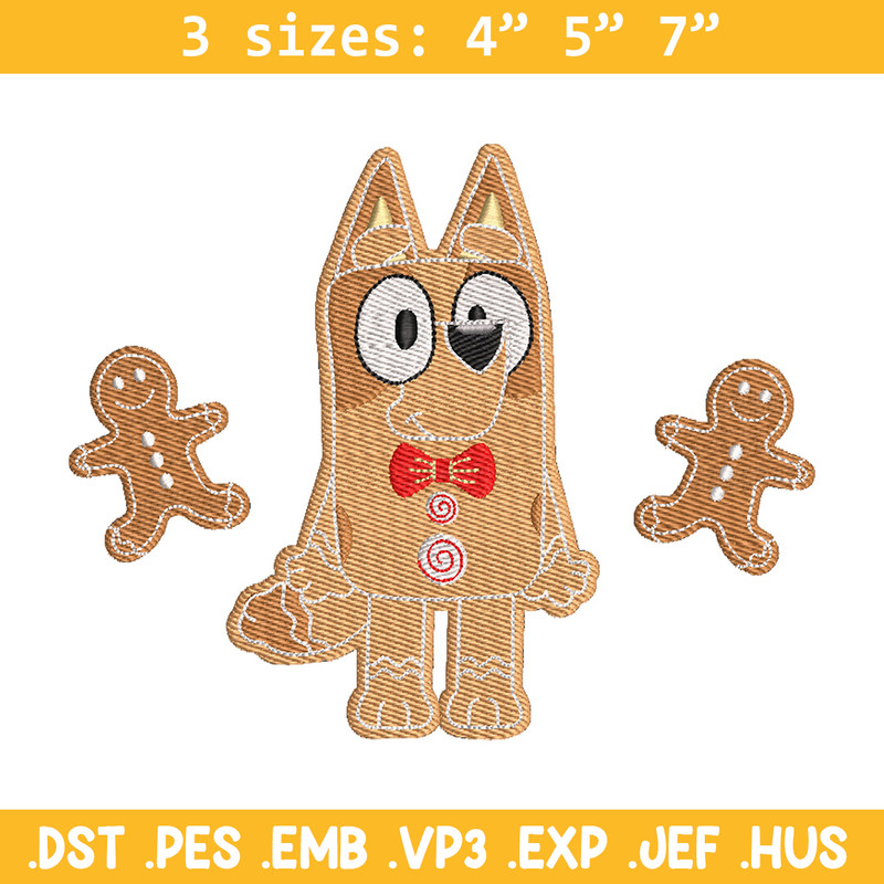 Gingerbread Bluey embroidery design, Bluey embroidery, Chrismas design,Embroidery file,Embroidery shirt,Digital download.jpg