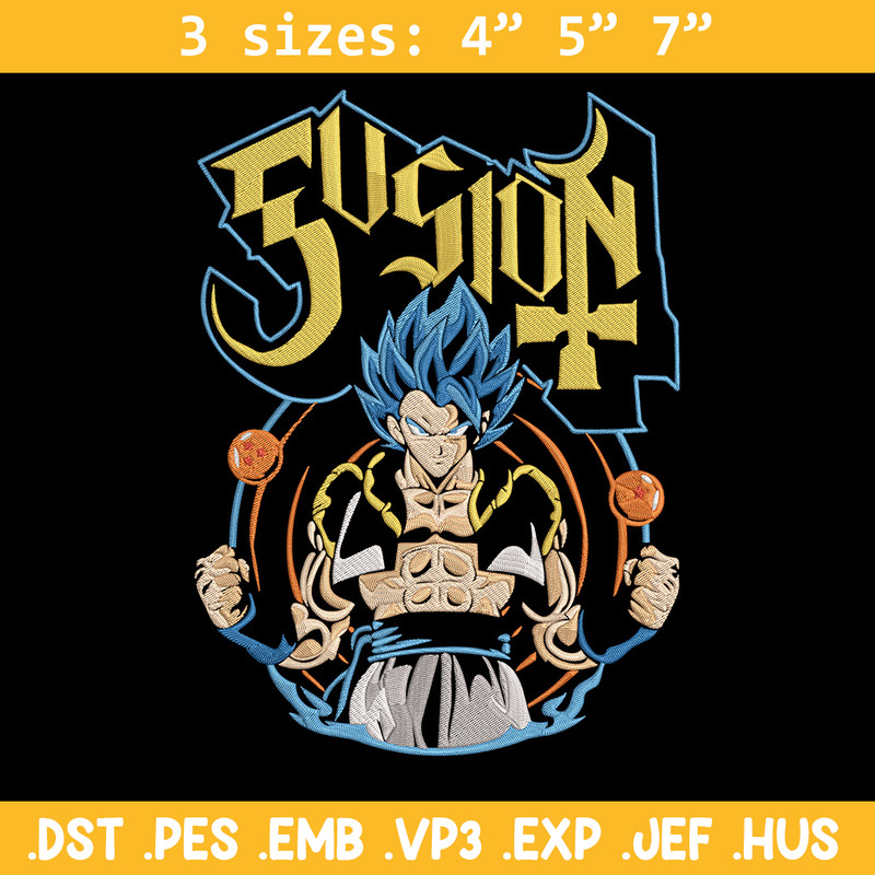 Gogeta Embroidery Design, Dragonball Embroidery, Embroidery File, Anime Embroidery, Anime shirt, Digital download..jpg
