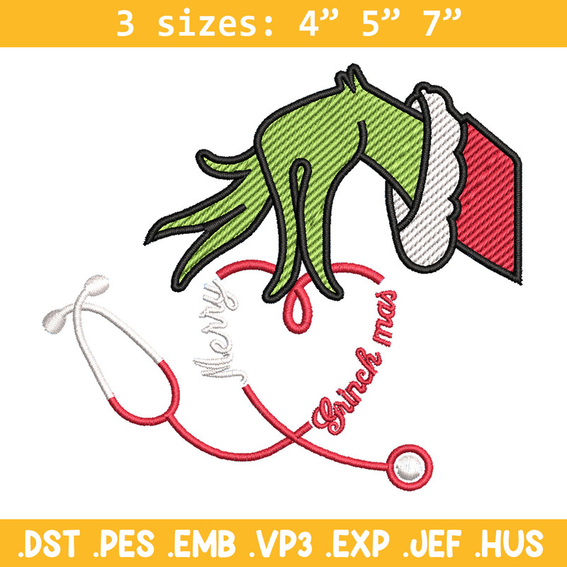 Grinchmas embroidery design, Chrismas design, Embroidery shirt, Embroidery file, Grinch embroidery, Digital download (2).jpg
