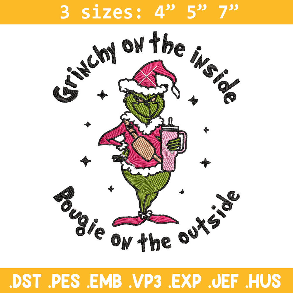 Grinchy Embroidery Design, Grinch Embroidery, Embroidery File, Chrismas Embroidery, Anime shirt, Digital download.jpg