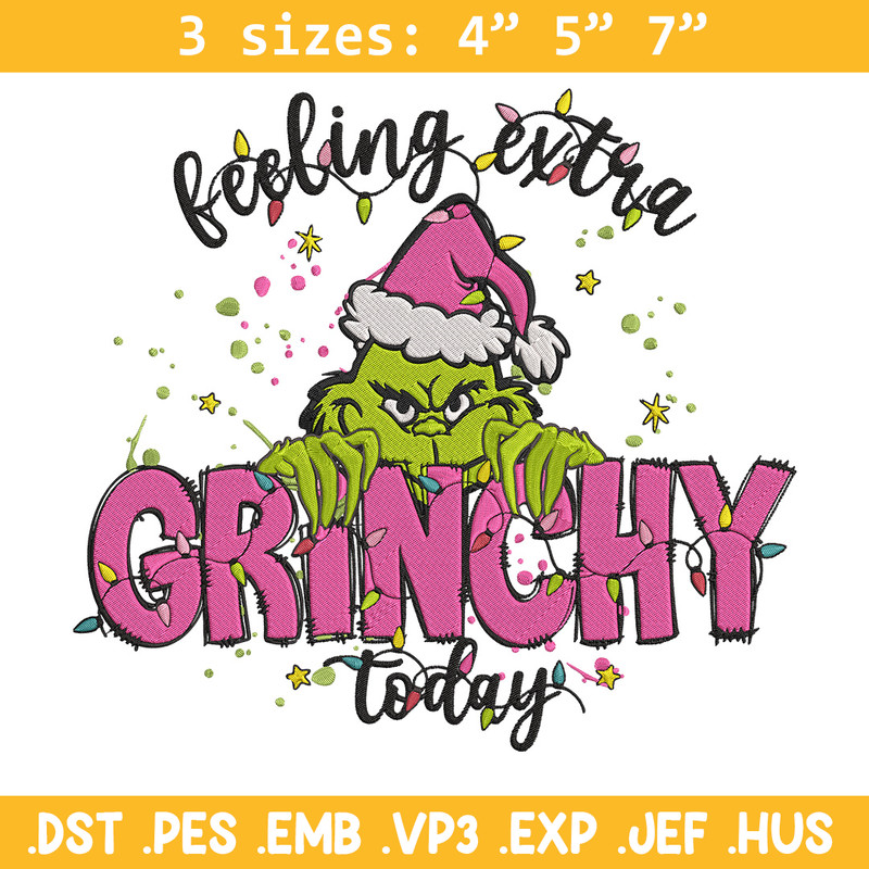 Grinchy today Embroidery Design, Grinch Embroidery, Embroidery File,Chrismas Embroidery, Anime shirt, Digital download.jpg