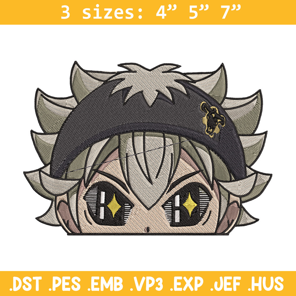 Asta Peeker Embroidery Design, Black clover Embroidery, Embroidery File, Anime Embroidery, Anime shirt,Digital download..jpg