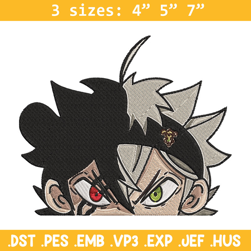 Asta Peeker Embroidery Design, Black clover Embroidery, Embroidery File, Anime Embroidery, Anime shirt,Digital download.jpg