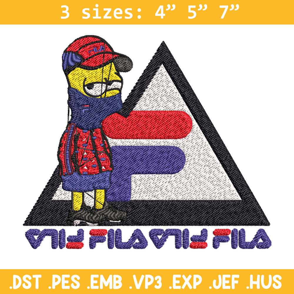 Bart Simpson Fila Embroidery design, Simpson Fila Embroidery, logo design, Embroidery File, Fila logo, Instant download..jpg