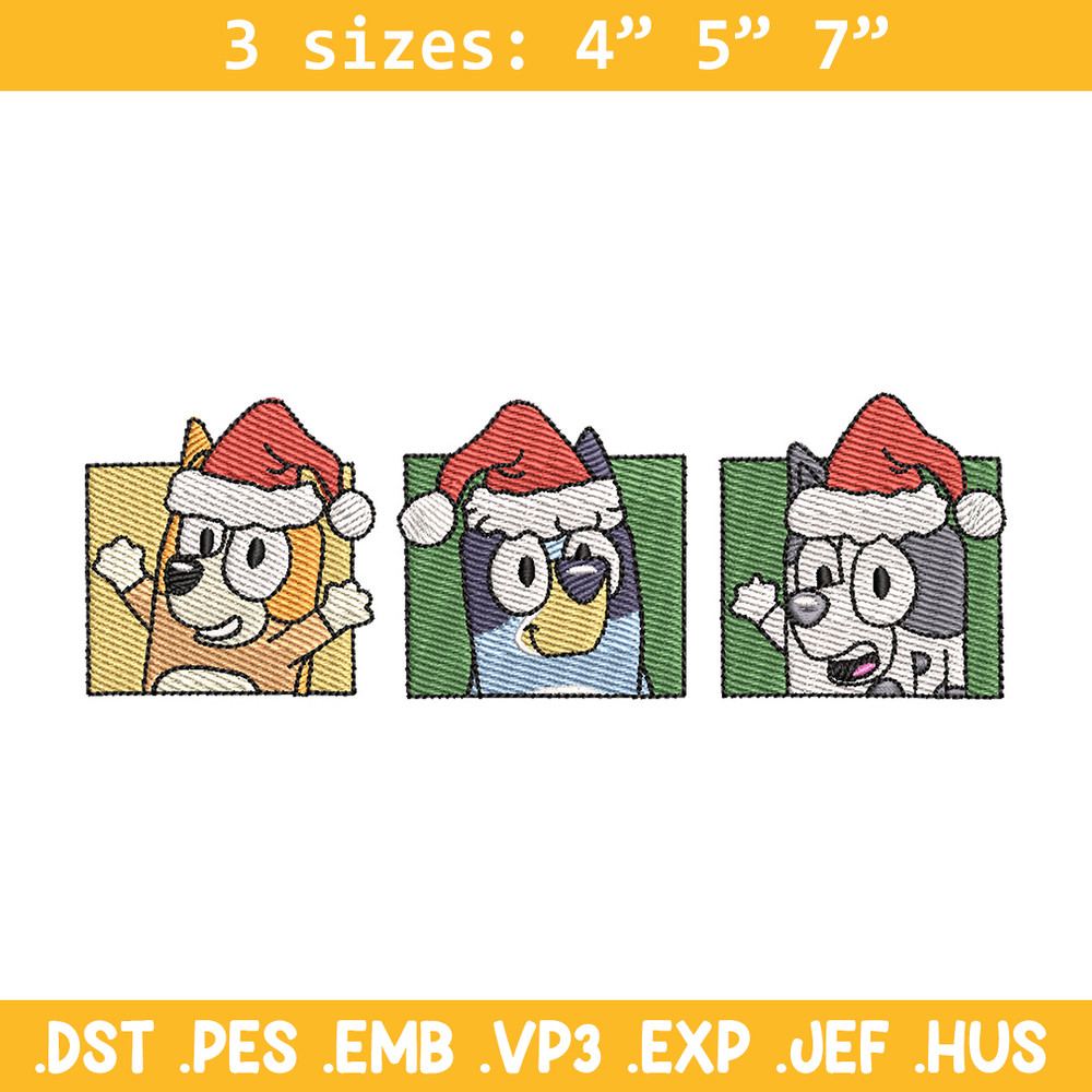 Bluey poster embroidery design, Bluey embroidery, Chrismas design, Embroidery file, Embroidery shirt,Digital download.jpg