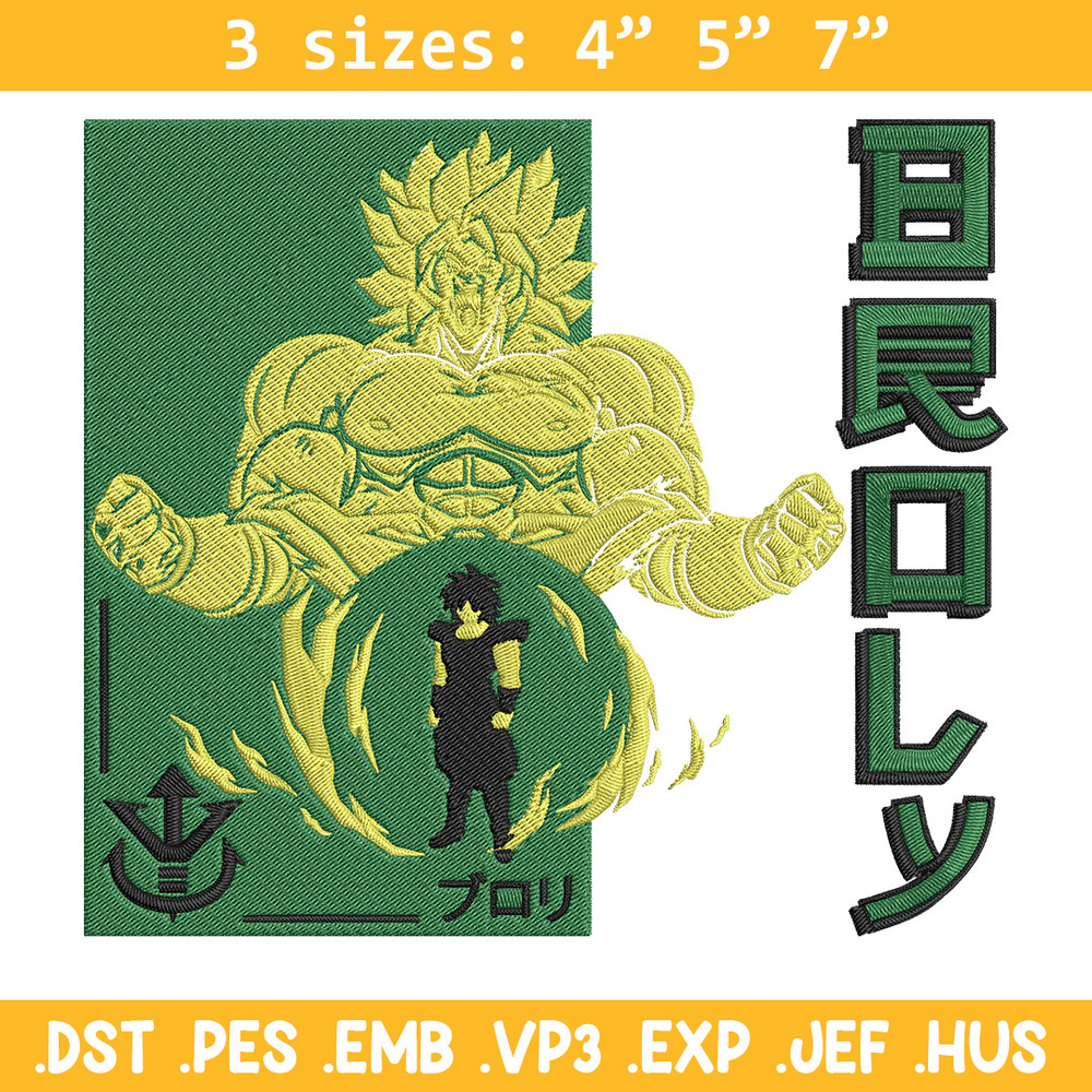 Broly poster Embroidery Design, Dragonball Embroidery, Embroidery File, Anime Embroidery, Anime shirt, Digital download.jpg