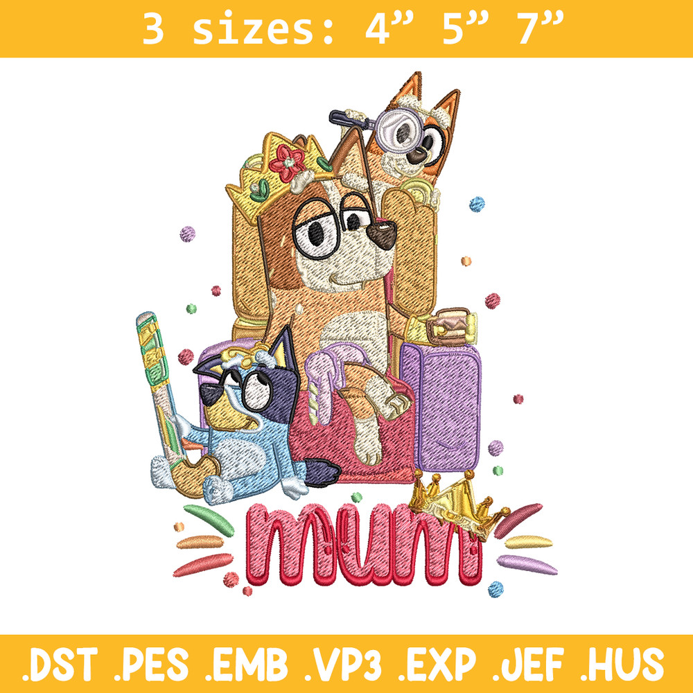 Chilli Heeler Embroidery, Bluey Mum cartoon Embroidery, Embroidery File, cartoon design, cartoon shirt, Digital download.jpg