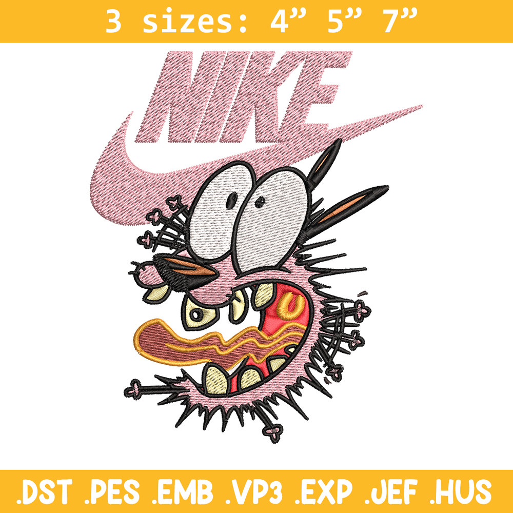 Courage dog Embroidery design, Courage dog Embroidery, Nike design, Embroidery file, cartoon logo. Instant download..jpg