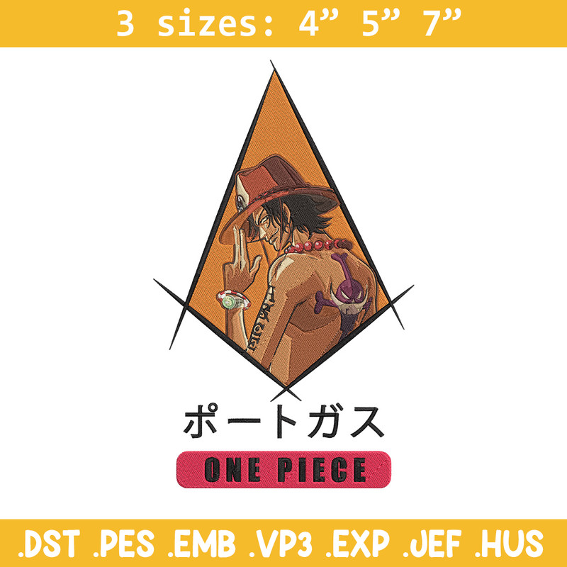 Ace poster Embroidery Design, One piece Embroidery, Embroidery File, Anime Embroidery, Anime shirt, Digital download..jpg