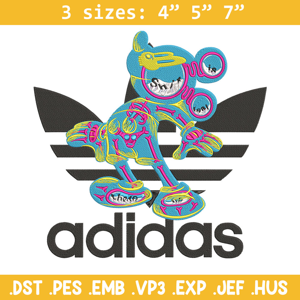 Adidas mickey Embroidery Design, Mickey Embroidery, Embroidery File, Adidas Embroidery, Anime shirt, Digital download.jpg