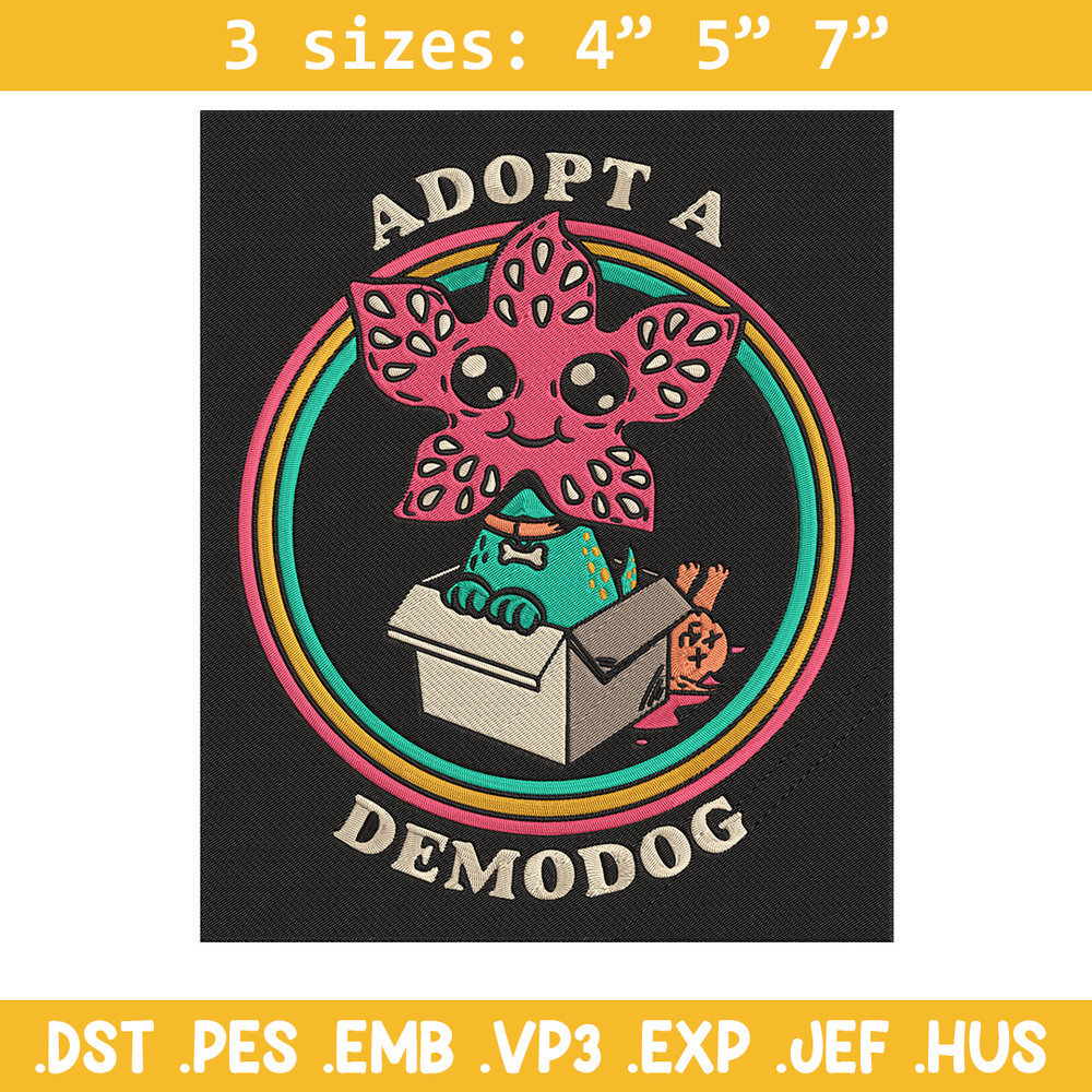 Adpot a demodog Embroidery Design, Demodog Embroidery, Embroidery File, Anime Embroidery, Anime shirt, Digital download.jpg