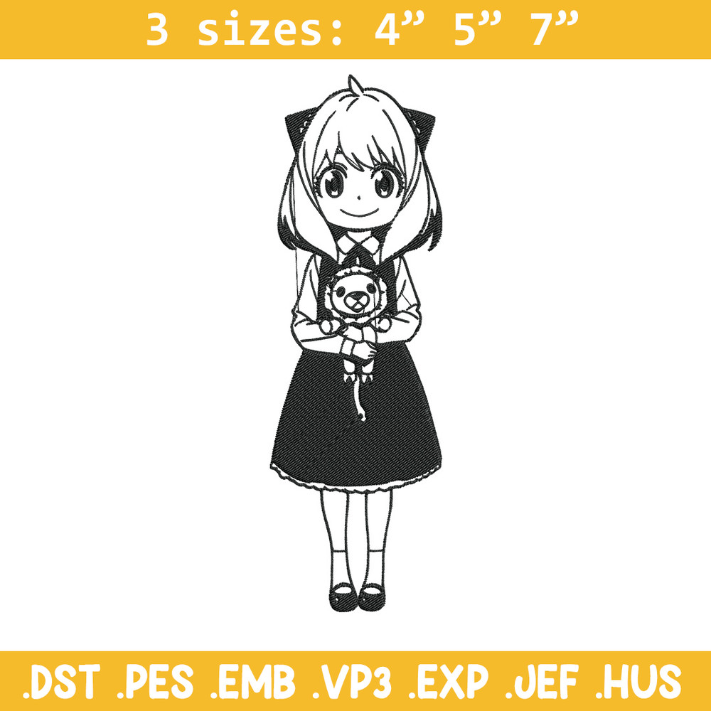 Anya Forger Embroidery Design, Spy x family Embroidery, Embroidery File, Anime Embroidery, Anime shirt,Digital download.jpg