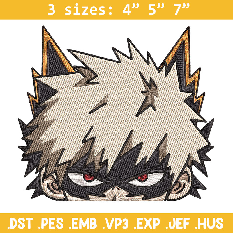 Bakugo Peeker Embroidery Design, Mha Embroidery, Embroidery File, Anime Embroidery, Anime shirt, Digital download.jpg