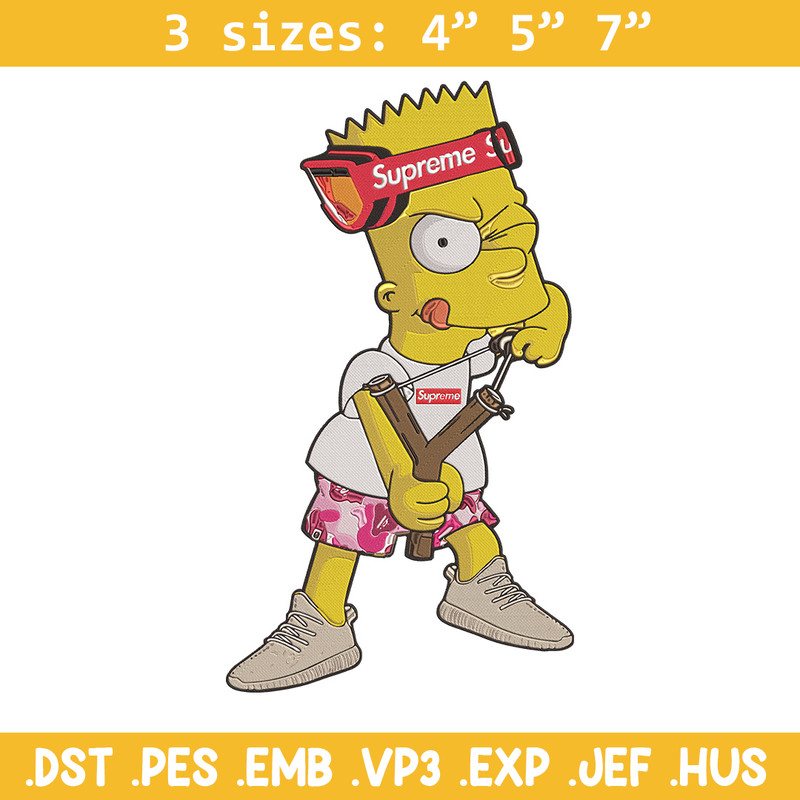 Bart x supreme Embroidery Design, Supreme Embroidery, Embroidery File, Anime Embroidery, Simpson shirt, Digital download.jpg
