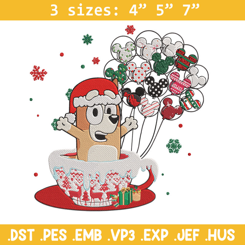 Bingo chrismas Embroidery Design, Bluey Embroidery, Embroidery File, Chrismas Embroidery, Anime shirt, Digital download.jpg