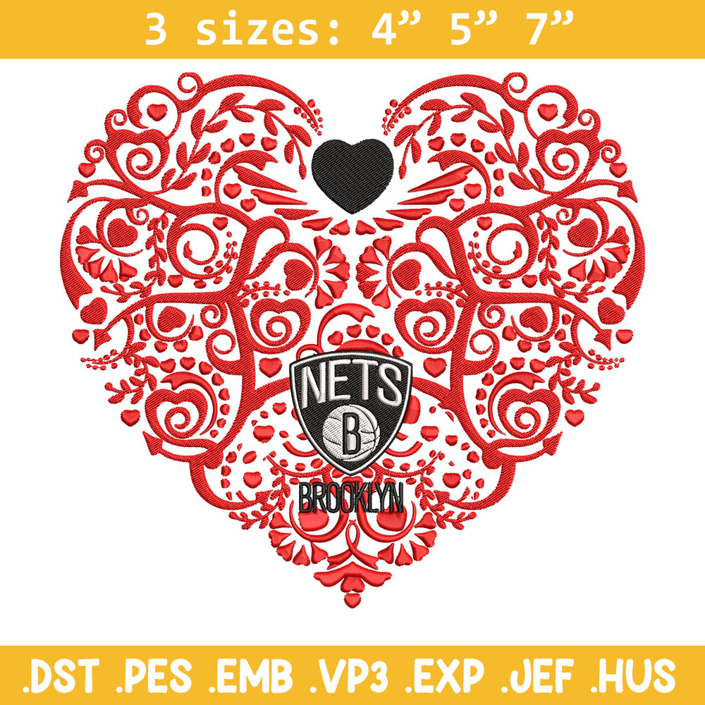 Brooklyn Nets heart embroidery design, NBA embroidery,Sport embroidery, Logo sport embroidery, Embroidery design.jpg