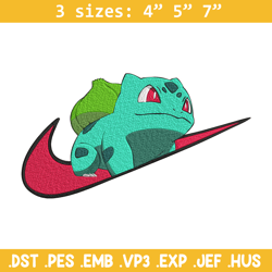 bulbasaur x nike embroidery design, pokemon embroidery, embroidery file, nike embroidery, anime shirt, digital download