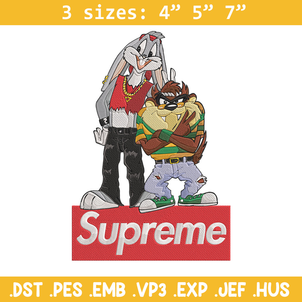 Bunny Taz Embroidery Design, Bunny Taz Embroidery, Embroidery File, Anime Embroidery, Supreme shirt, Digital download.jpg
