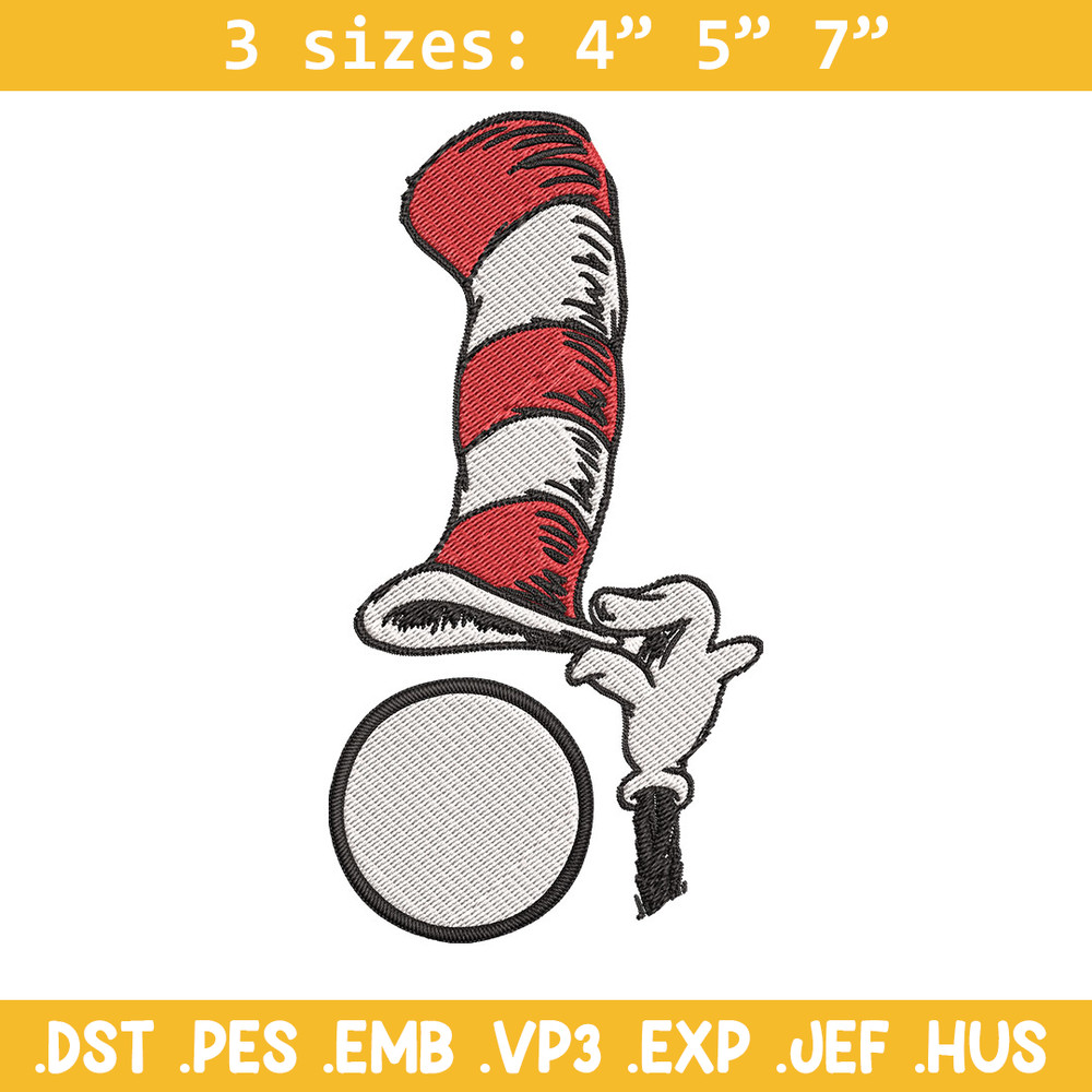 Cat In The Hat Embroidery Design, Cat In The Hat Embroidery, Embroidery File, logo shirt, Digital download.jpg