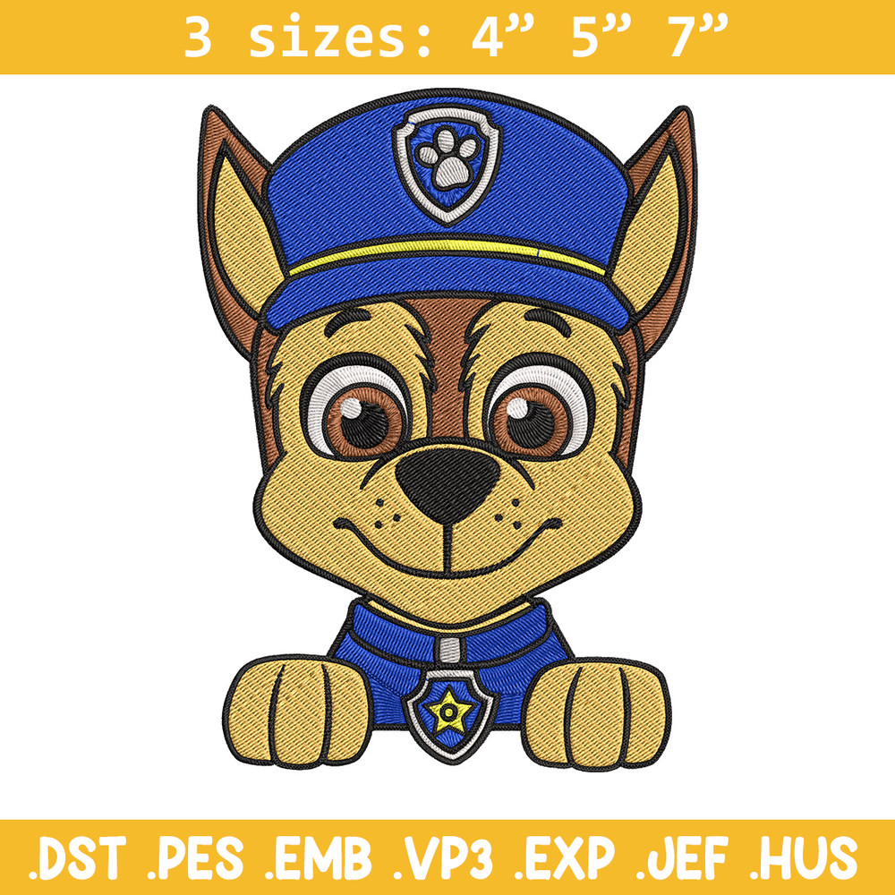 Chase Embroidery Design, Paw Patrol Embroidery, Embroidery File, Anime Embroidery, Anime shirt, Digital download.jpg