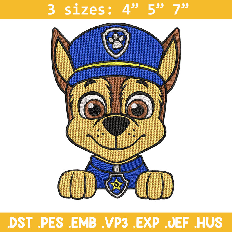Chase Embroidery Design, Paw Patrol Embroidery, Embroidery File, Anime Embroidery, Anime shirt, Digital download.jpg