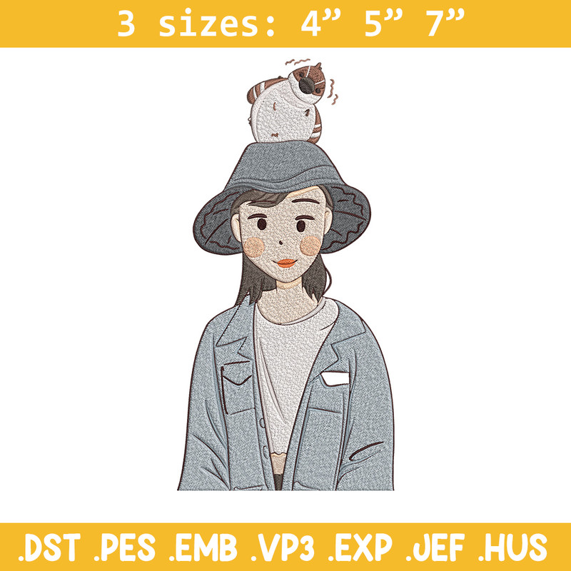 Cute girl Embroidery Design, Cartoon Embroidery, Embroidery File, Anime Embroidery, Anime shirt, Digital download.jpg