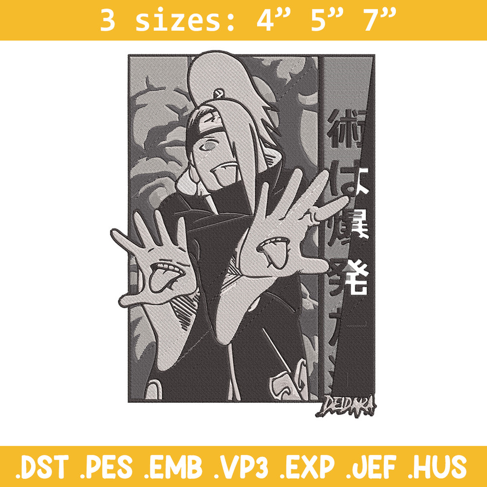 Deidara poster Embroidery Design, Naruto Embroidery, Embroidery File, Anime Embroidery, Anime shirt, Digital download.jpg