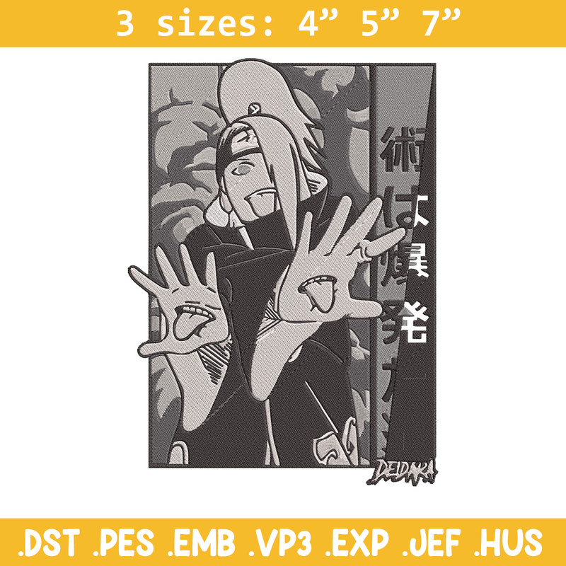 Deidara poster Embroidery Design, Naruto Embroidery, Embroidery File, Anime Embroidery, Anime shirt, Digital download.jpg