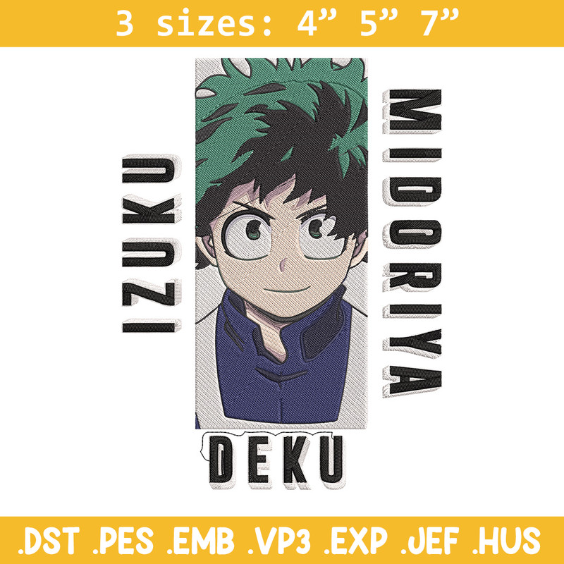 Deku poster Embroidery Design, Mha Embroidery, Embroidery File, Anime Embroidery, Anime shirt, Digital download.jpg