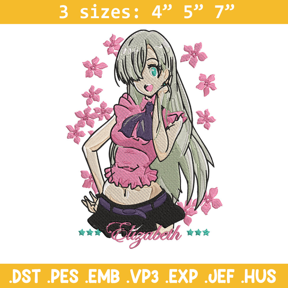 Elizabeth Embroidery Design, Seven Deadly Sins Embroidery, Embroidery File,Anime Embroidery,Anime shirt,Digital download.jpg