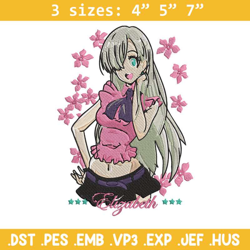 Elizabeth Embroidery Design, Seven Deadly Sins Embroidery, Embroidery File,Anime Embroidery,Anime shirt,Digital download.jpg